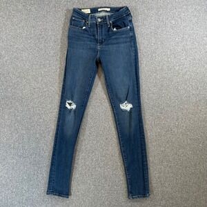 Levi's Jeans Womens 25 721 High Rise Skinny Blue Distressed 18882-0143